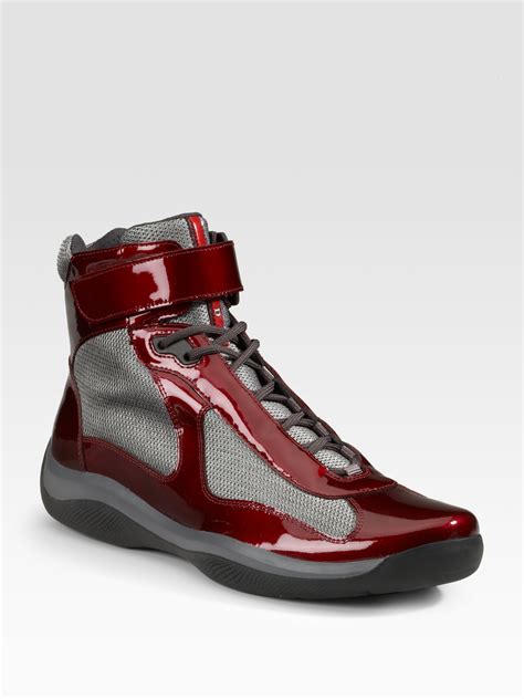 dark gray prada sneakers|red and grey prada sneakers.